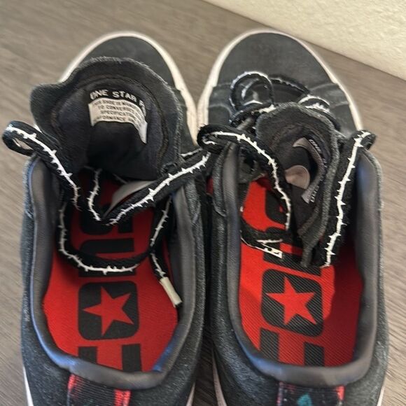 Converse One Star Pro Roses A01579C Black Red Suede Skateboard size‎ 5.5 mens - Picture 6 of 11